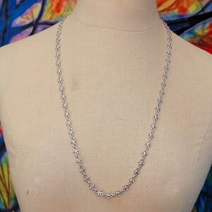 Monet Silver Tone Novelty Link Chain Necklace